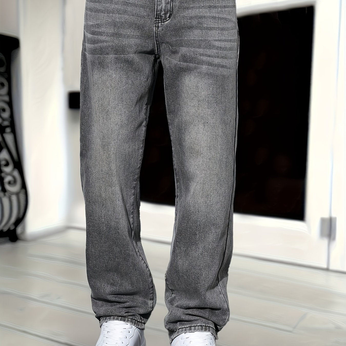 Men's Straight Leg Jeans Classic Versatile Timeless Fit Everyday Look Style