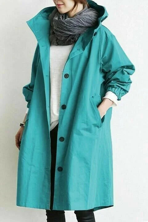 Women’s Oversized Warm Knee-Length Raincoat