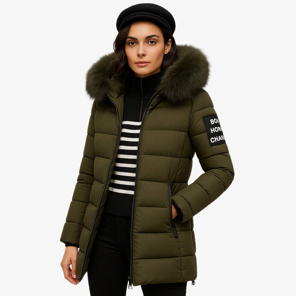 Warm Long Women's Winter Coat with Hood