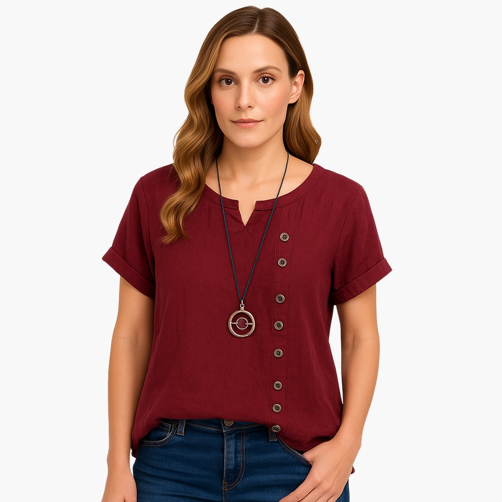 Elegant Short Sleeve Blouse