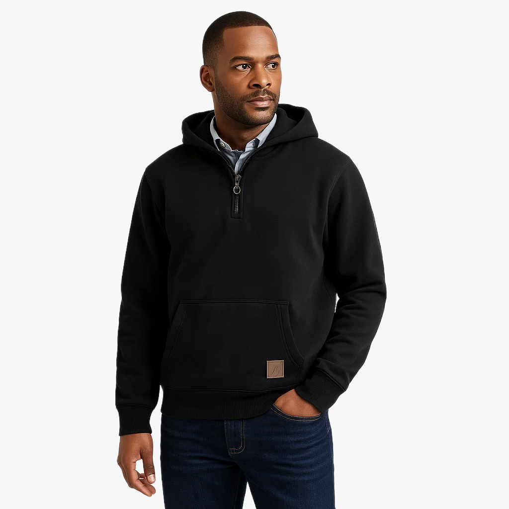 Warm Casual Half Zip Men's Hoodie