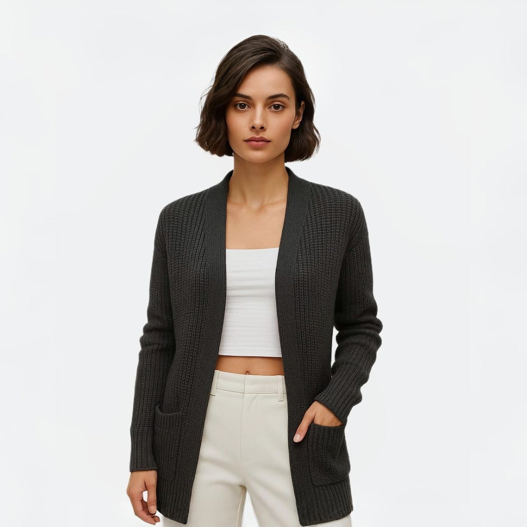 Chic Women's Knitted Cardigan with Pockets