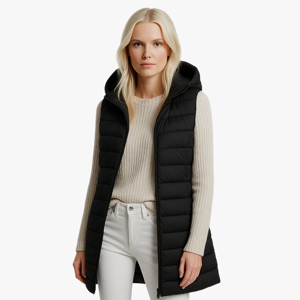 Stylish Women's Longline Puffer Gilet