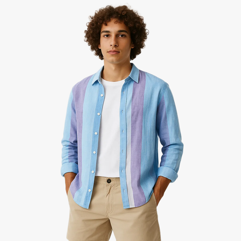 Vibrant Long Sleeve Men's Shirt