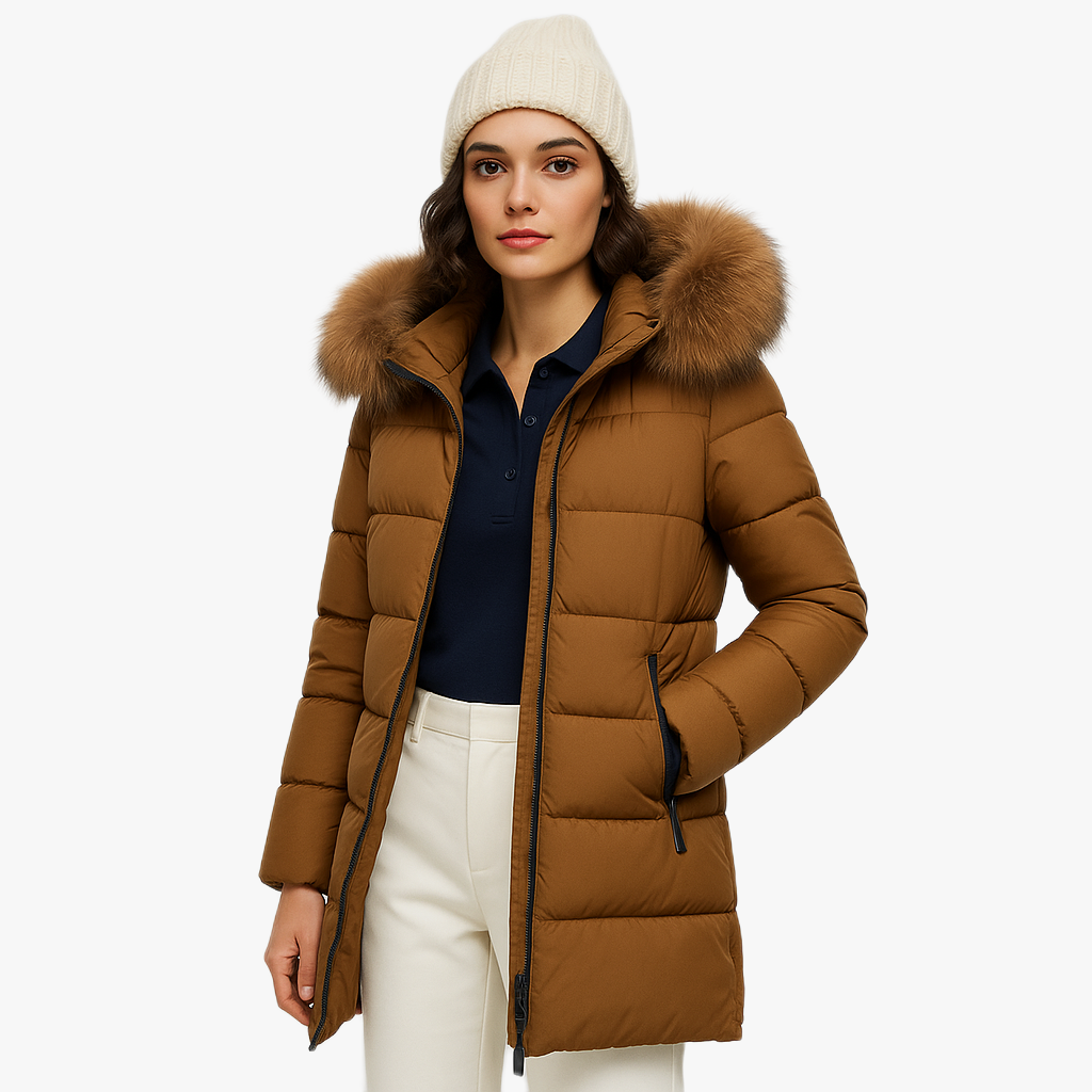 Warm Long Women's Winter Coat with Hood