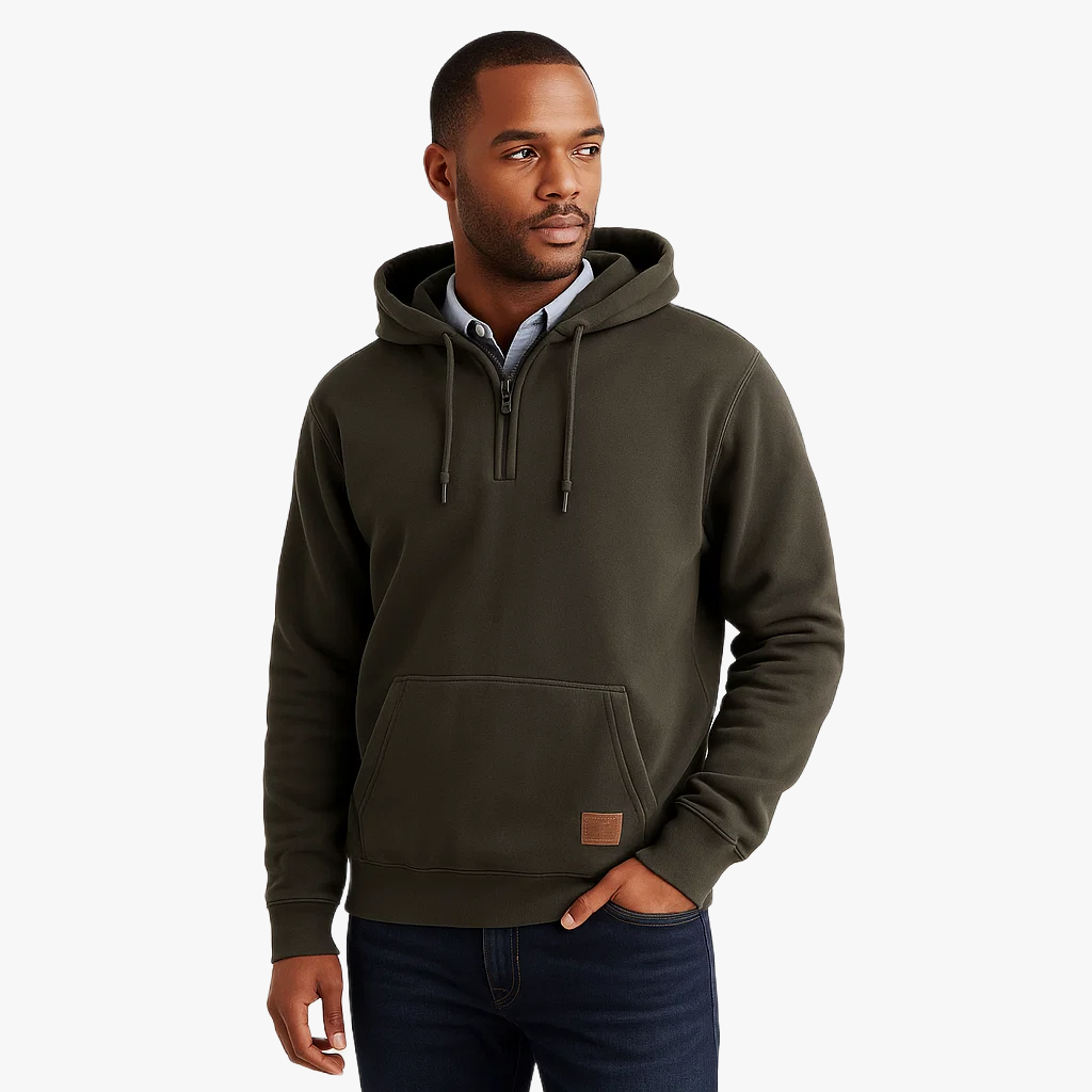 Warm Casual Half Zip Men's Hoodie