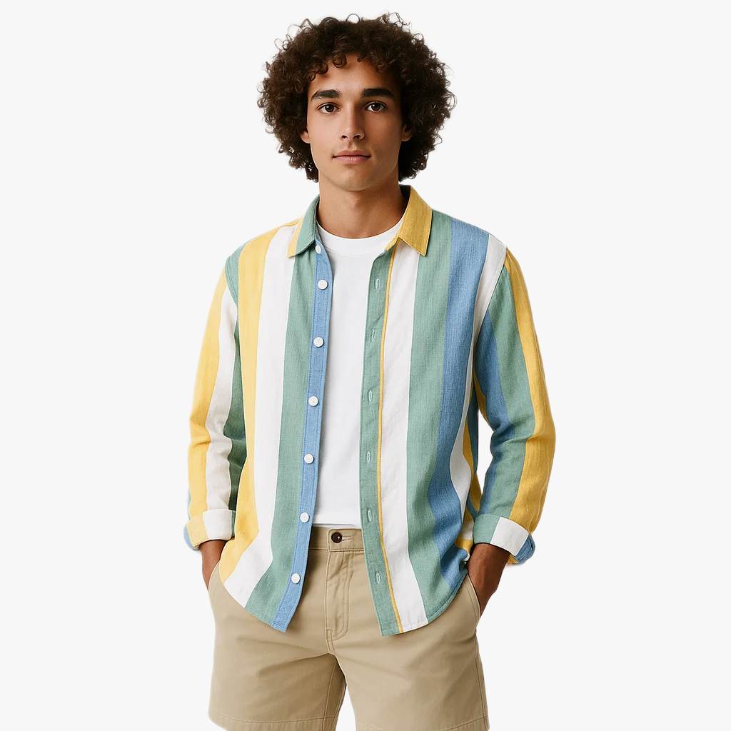 Vibrant Long Sleeve Men's Shirt