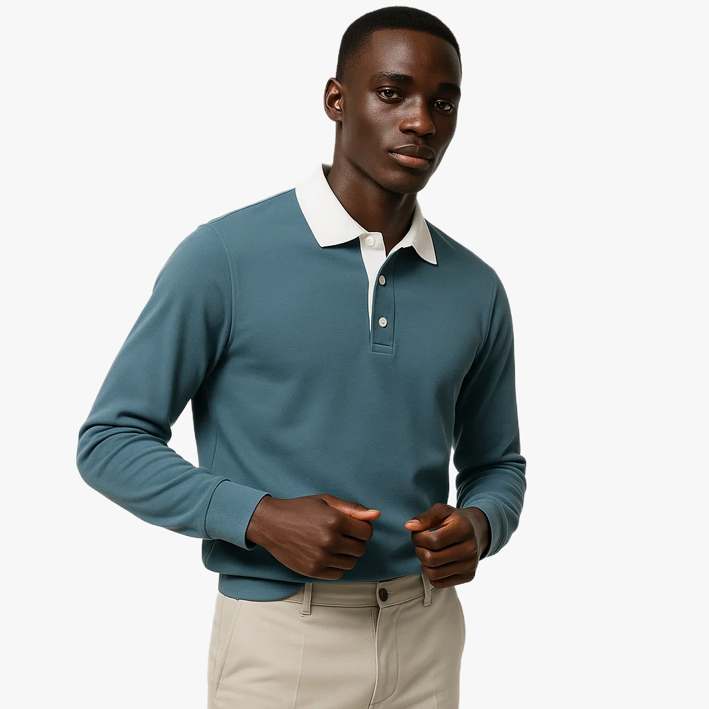 Smart Casual Long Sleeve Polo for Men