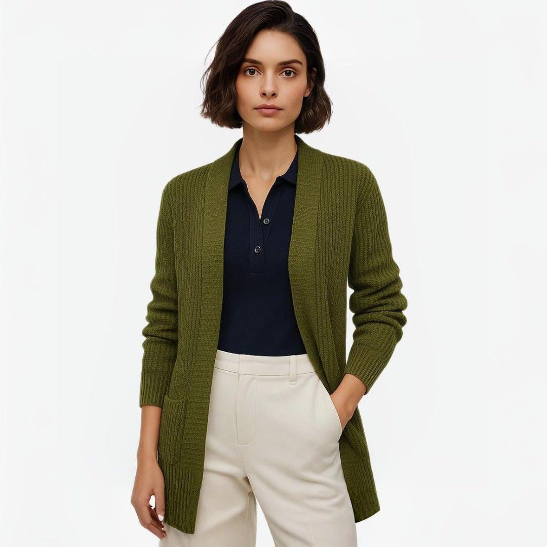 Chic Women's Knitted Cardigan with Pockets