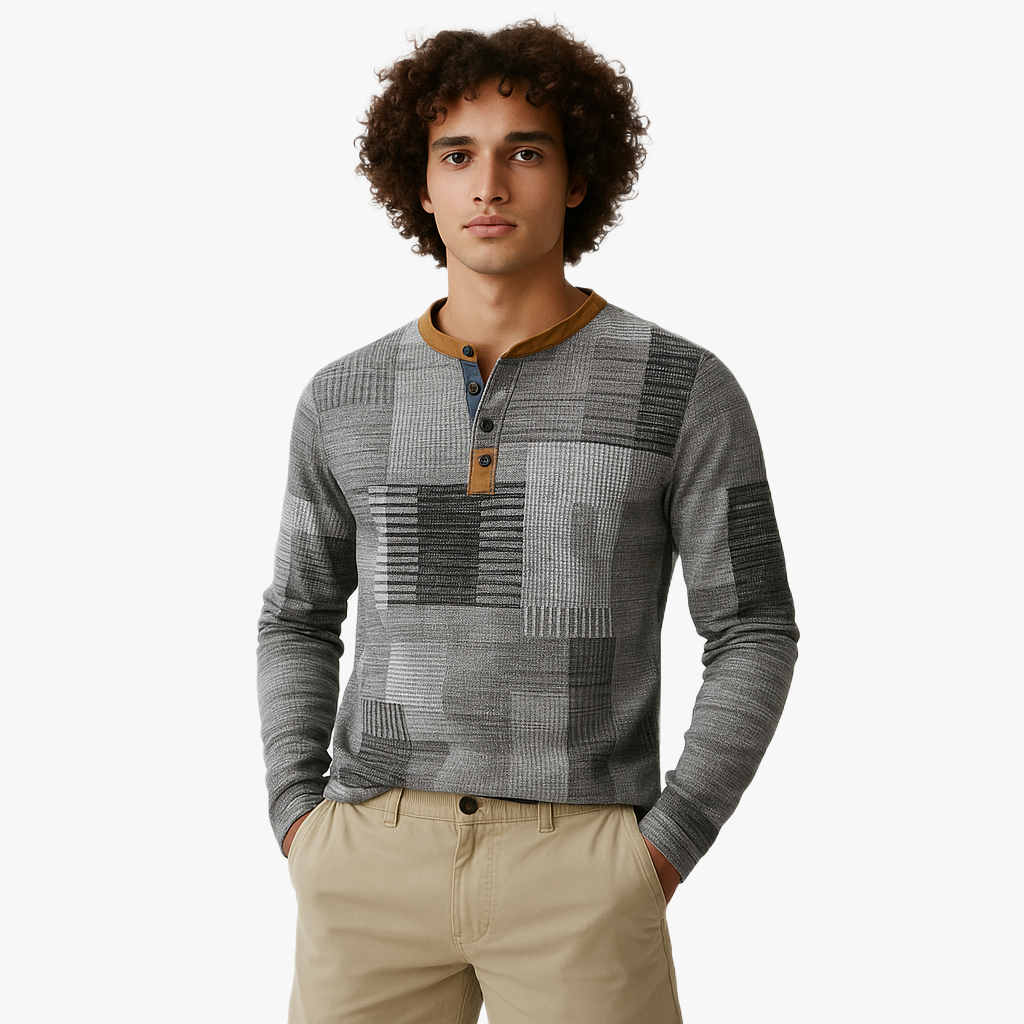 Stylish Waffle Knit Sweater for Men