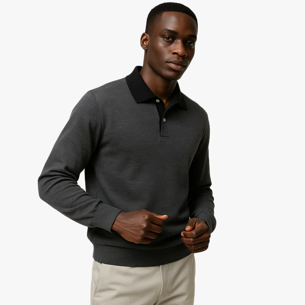 Smart Casual Long Sleeve Polo for Men