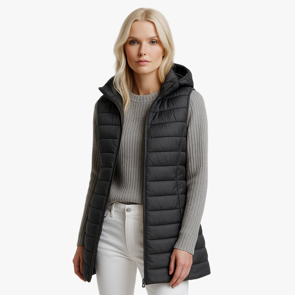 Stylish Women's Longline Puffer Gilet