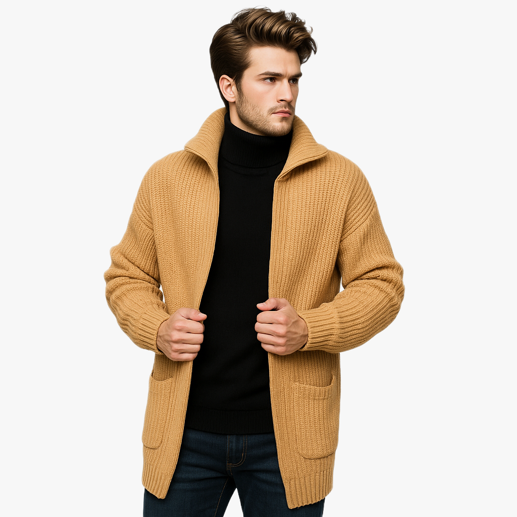 Warm Long Men’s Cardigan for Winter Style