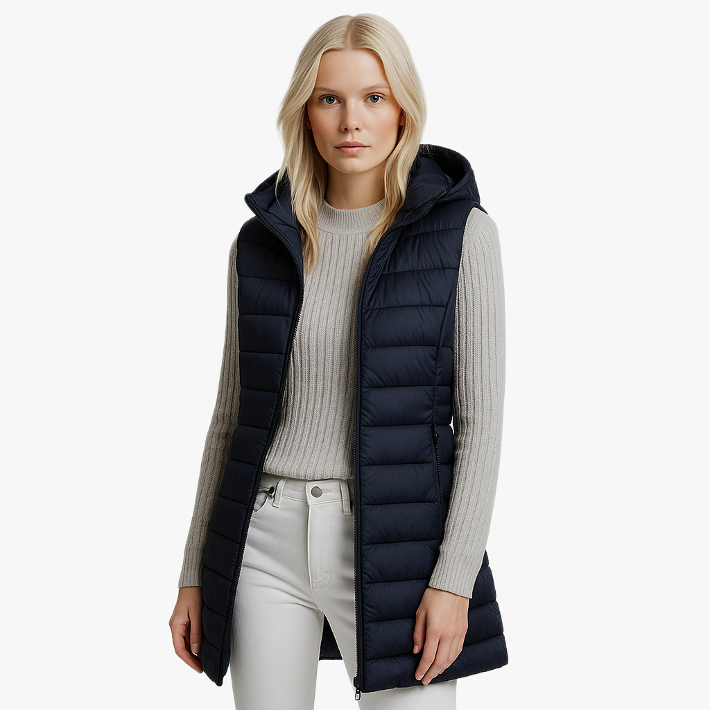 Stylish Women's Longline Puffer Gilet