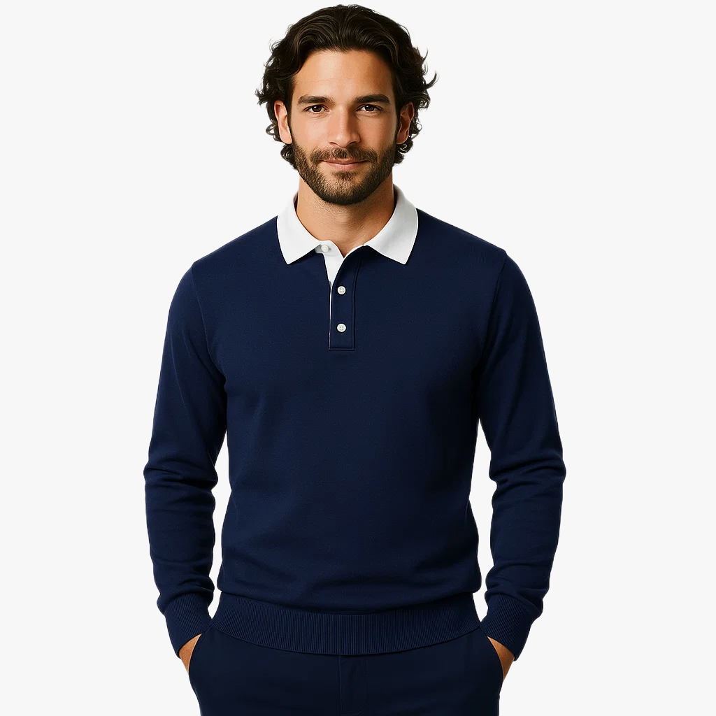 Smart Casual Long Sleeve Polo for Men