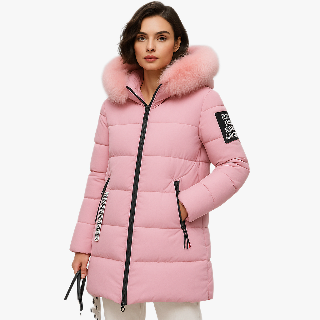 Warm Long Women's Winter Coat with Hood