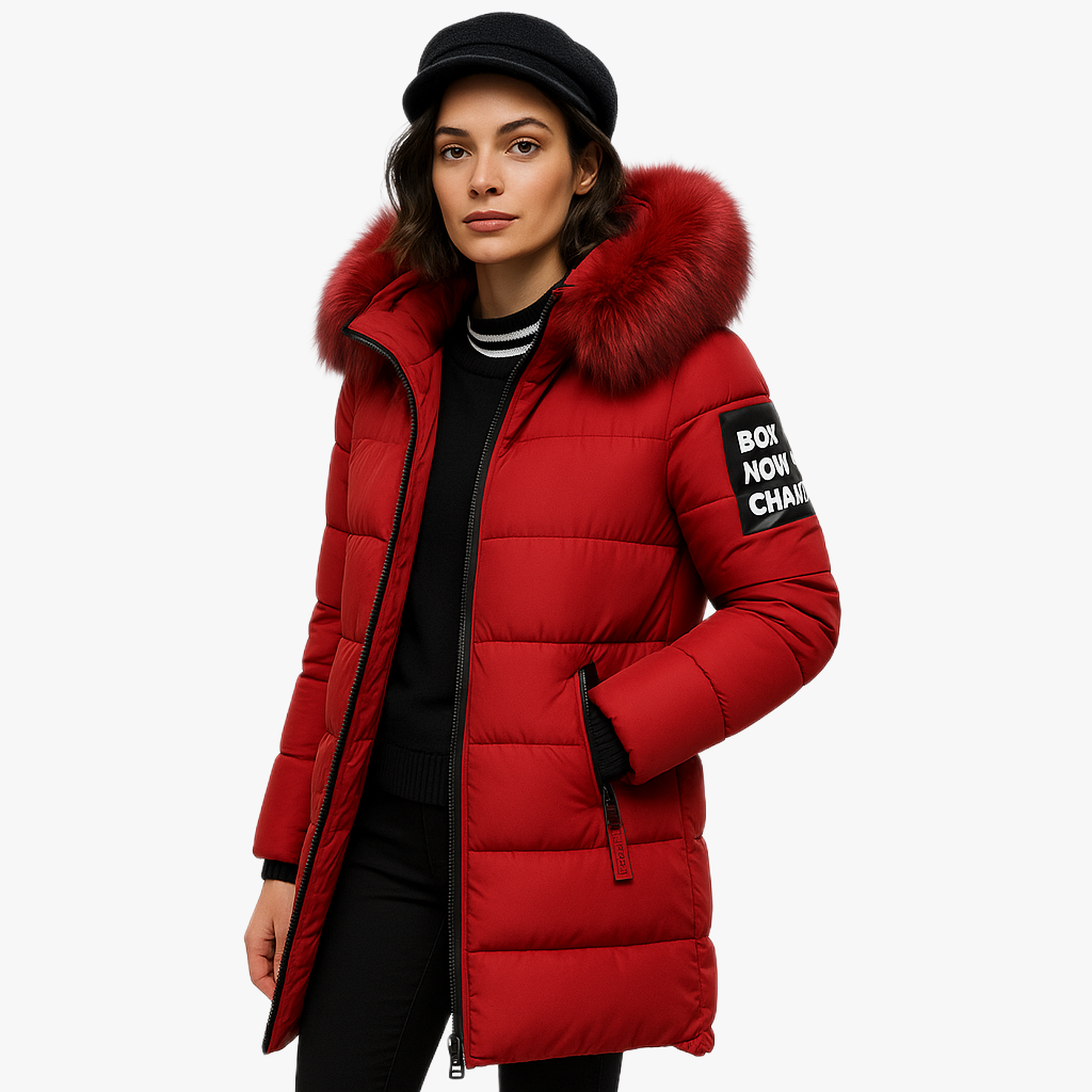 Warm Long Women's Winter Coat with Hood