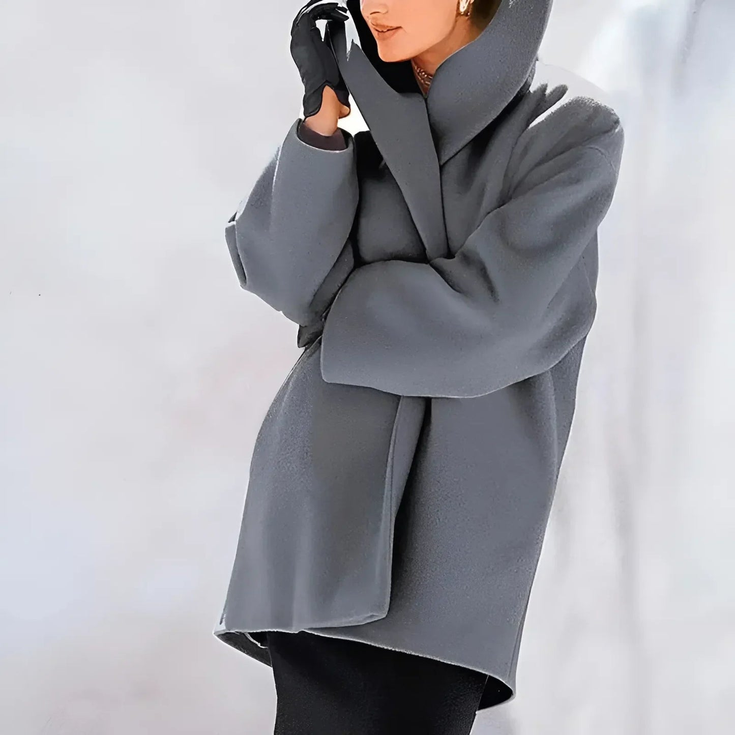 Women’s Smart Longline Winter Coat with Button Fastening