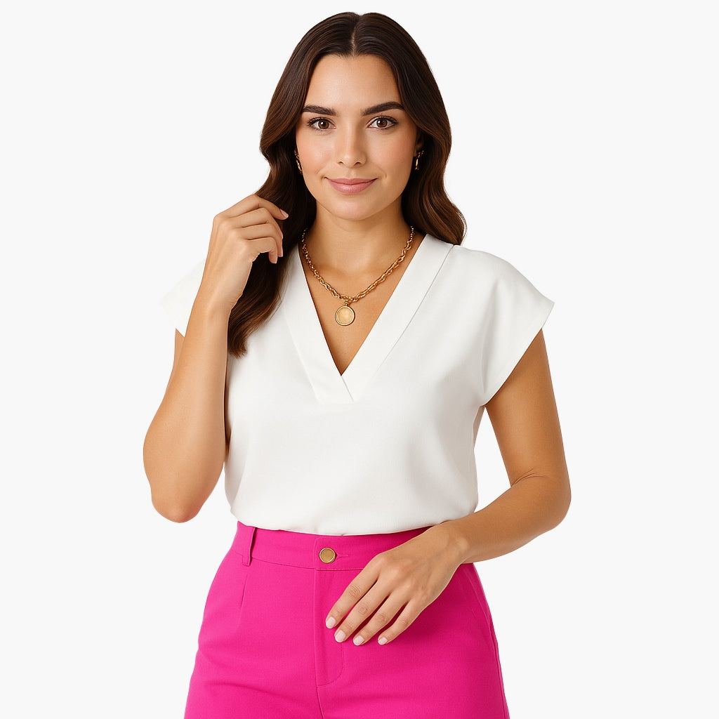 Elegant V-Neck Sleeveless Women's Top