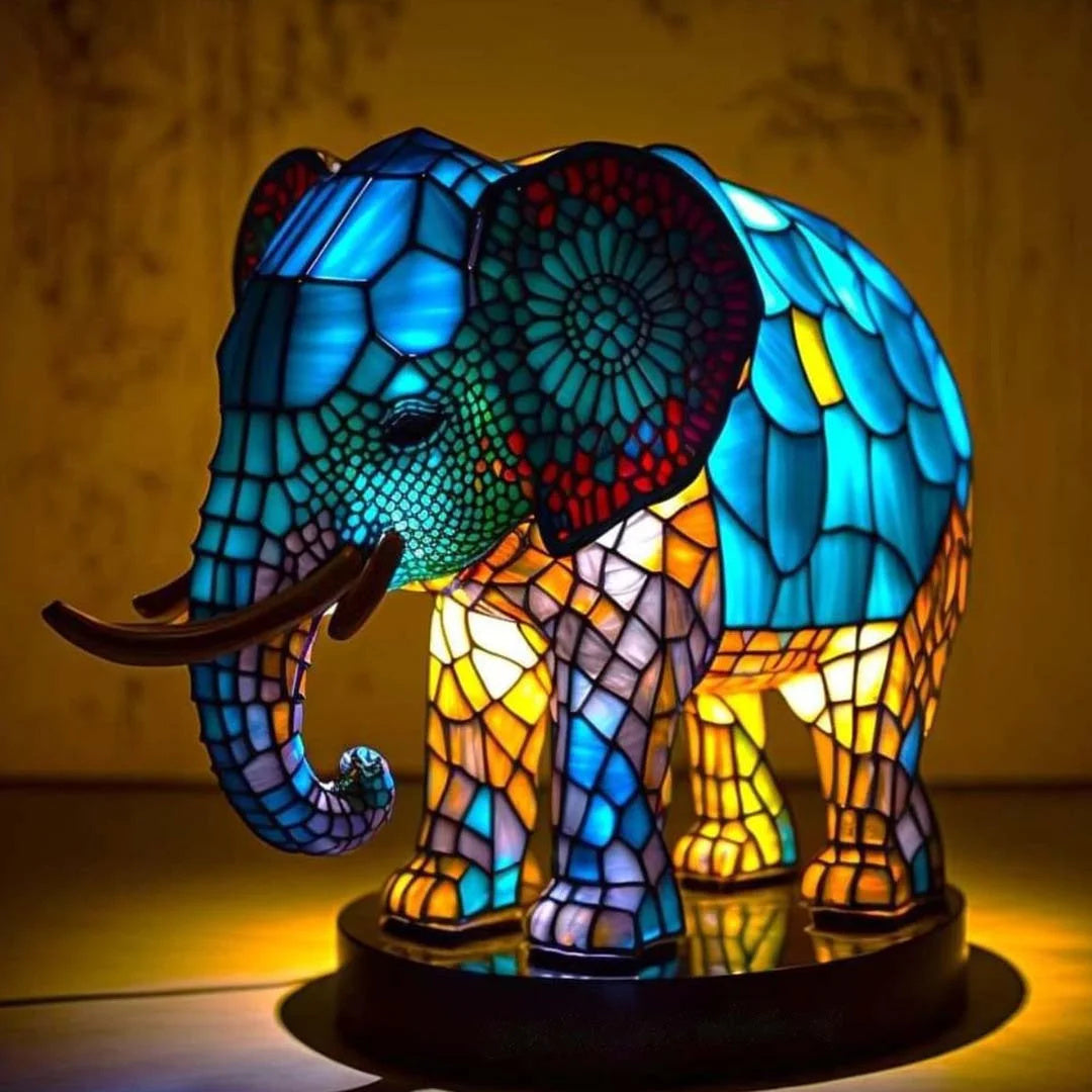 Stained Glass Table Lamp Animal Decorative Light