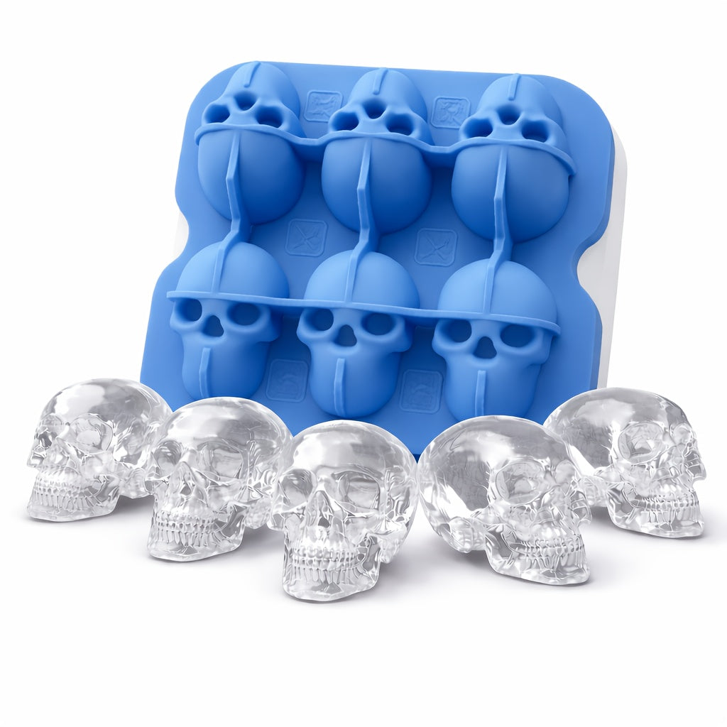 Silikon-Eiswürfelform in Totenkopf-Design mit großer wiederverwendbarer Form für Getränke und Whisky-Kugeln