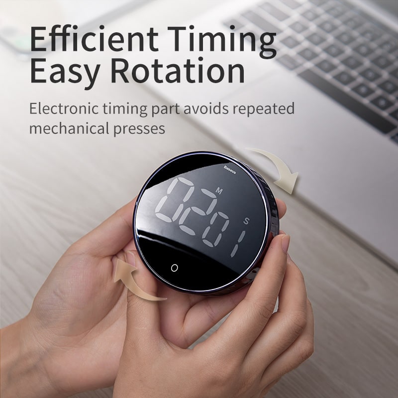 10 Minute Clock Timer with 30 Countdown Digital Kitchen with Magnetic Back and Rotating Bezel - Image 2