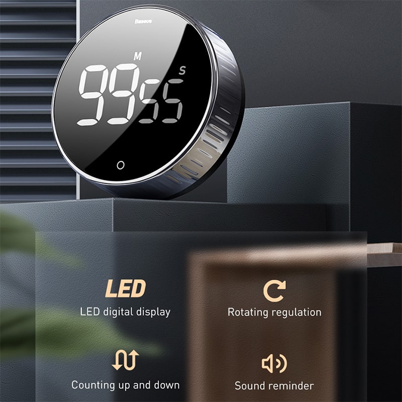 10 Minute Clock Timer with 30 Countdown Digital Kitchen with Magnetic Back and Rotating Bezel - Image 7