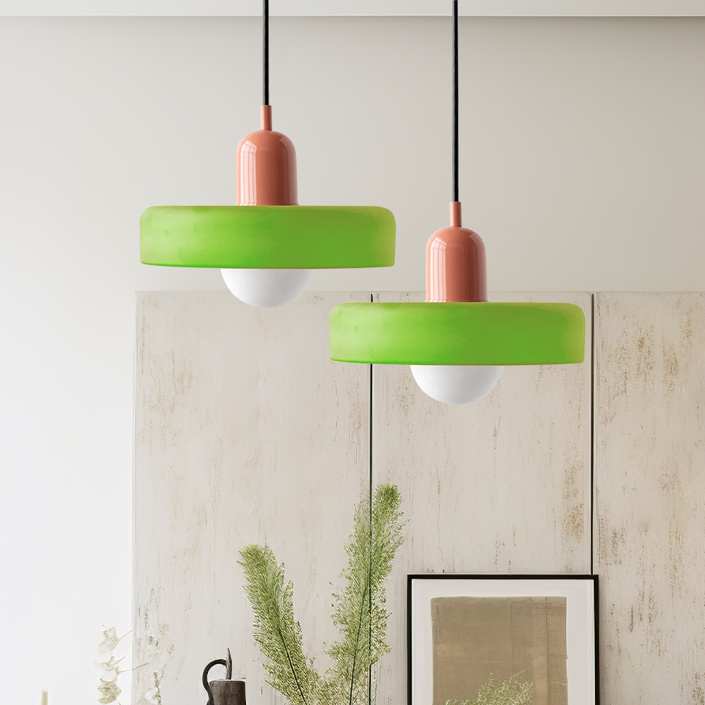 Contemporary Art Pendant Light Colored Glass Style Ceiling Lamp