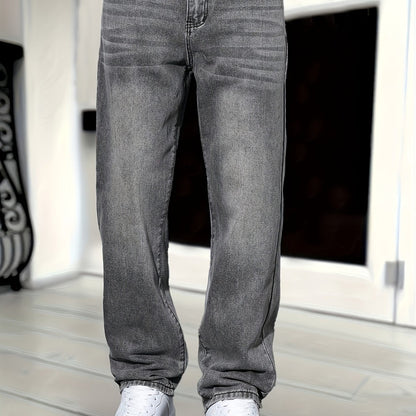 Men's Straight Leg Jeans Classic Versatile Timeless Fit Everyday Look Style