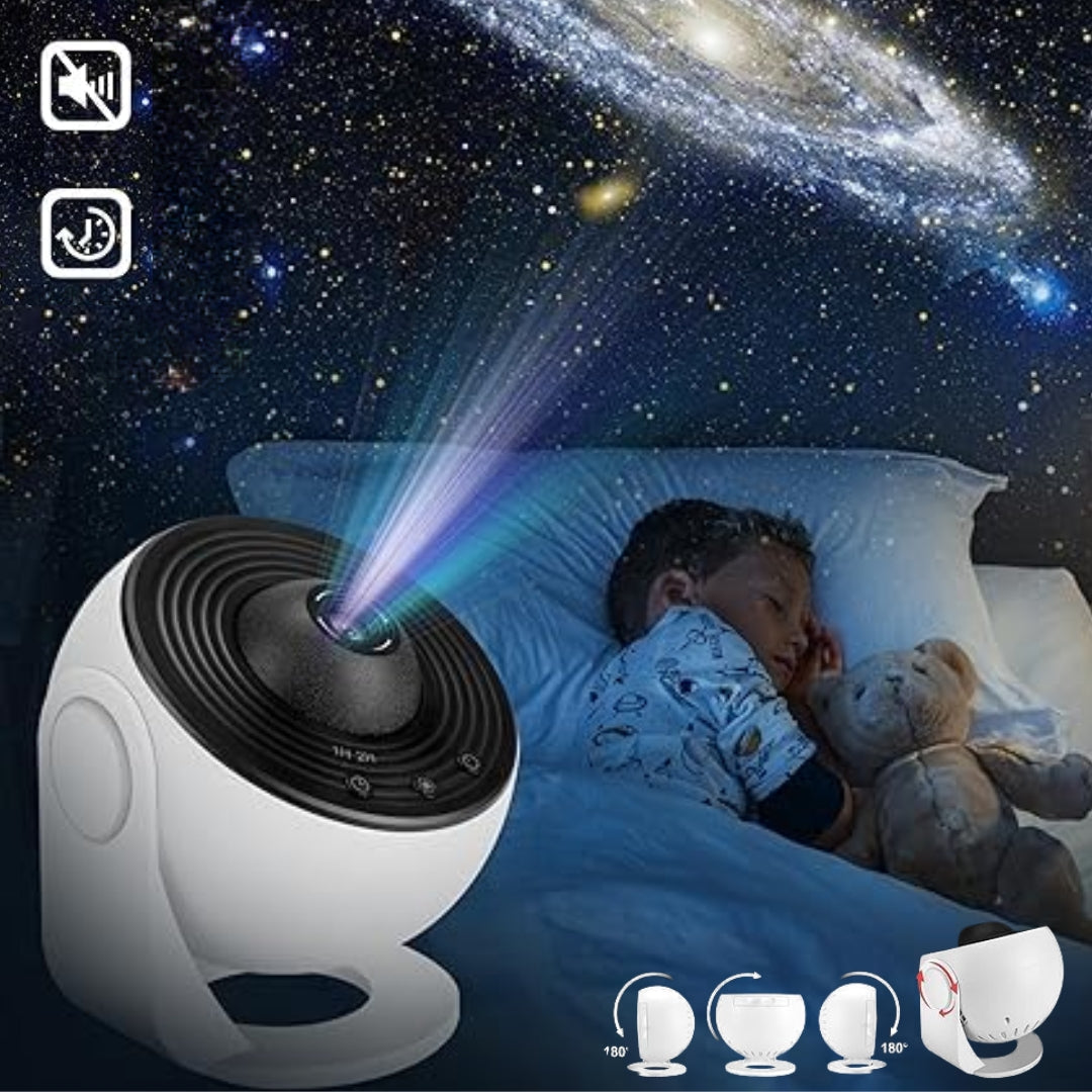 Galaxy Star Projector Light with 360° Rotation and Scene Discs