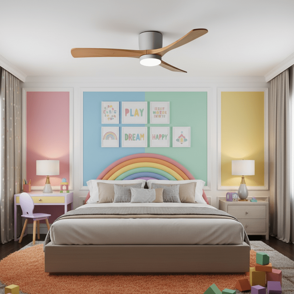 Modern Ceiling Fan with LED Light and Remote