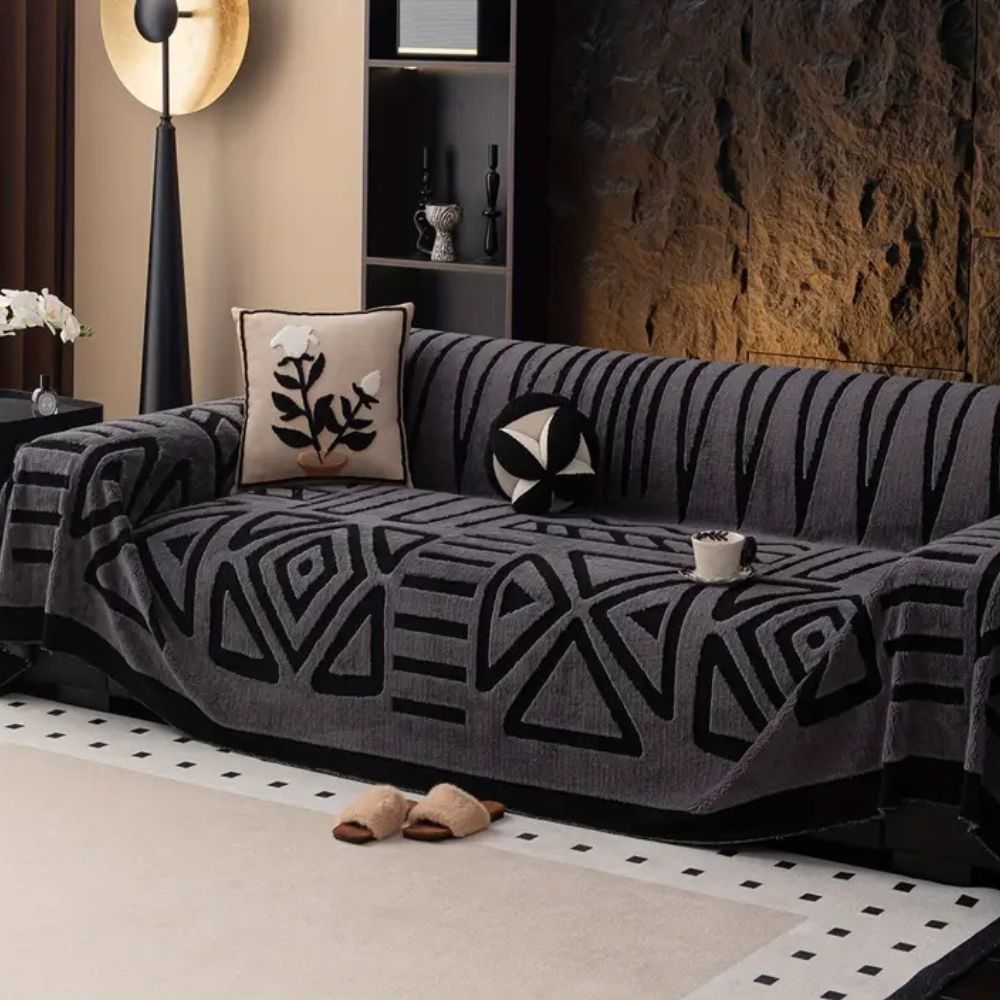 Stylische Labyrinth-Design Sofabezug Waschbar & Langlebiger Schutz – Bristey