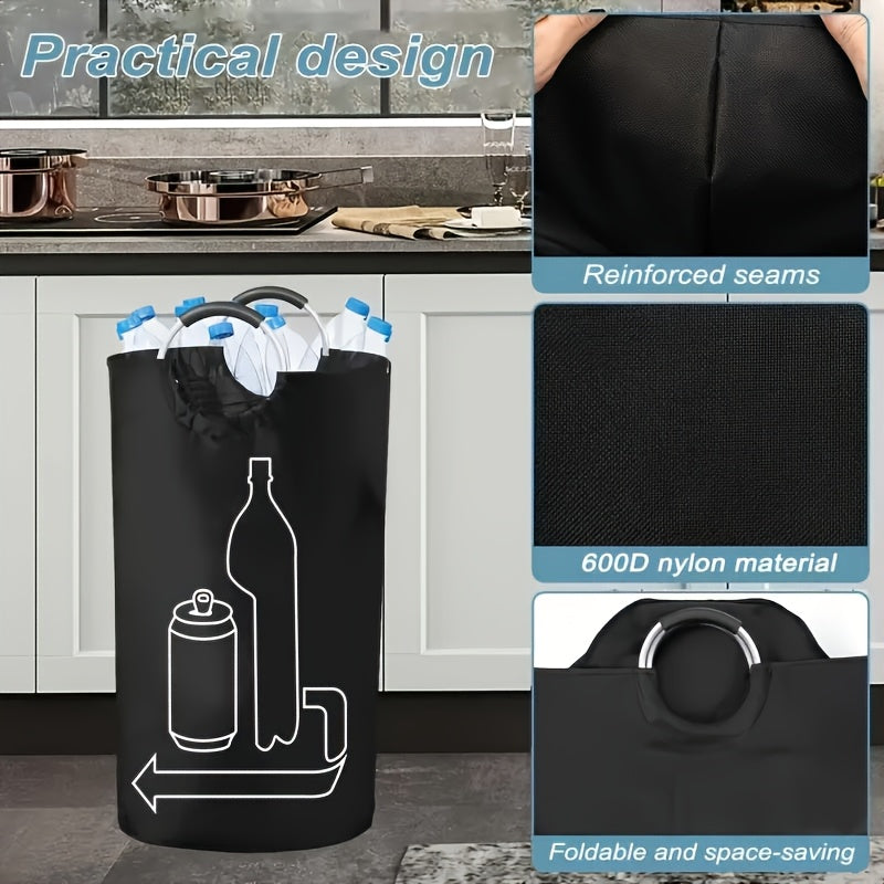 Bac de rangement pliable grand format 115L pour linge et recyclage