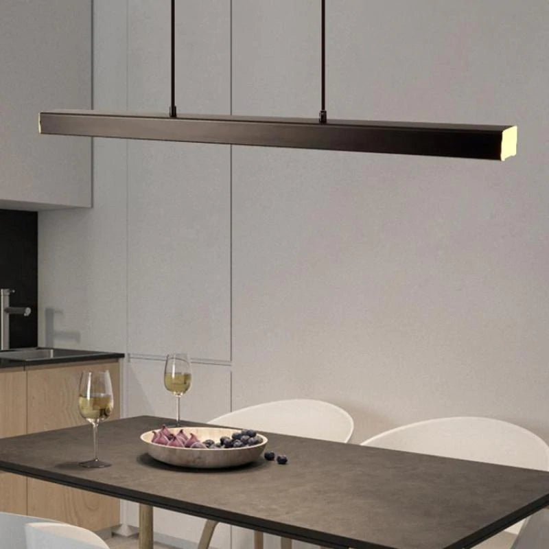 Modern Linear Pendant Light Adjustable LED Ceiling Fixture