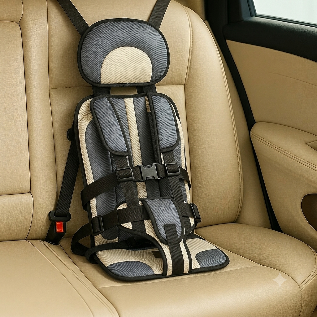Siège rehausseur de voyage pour enfants avec ceinture de sécurité portable pour trajets en voiture