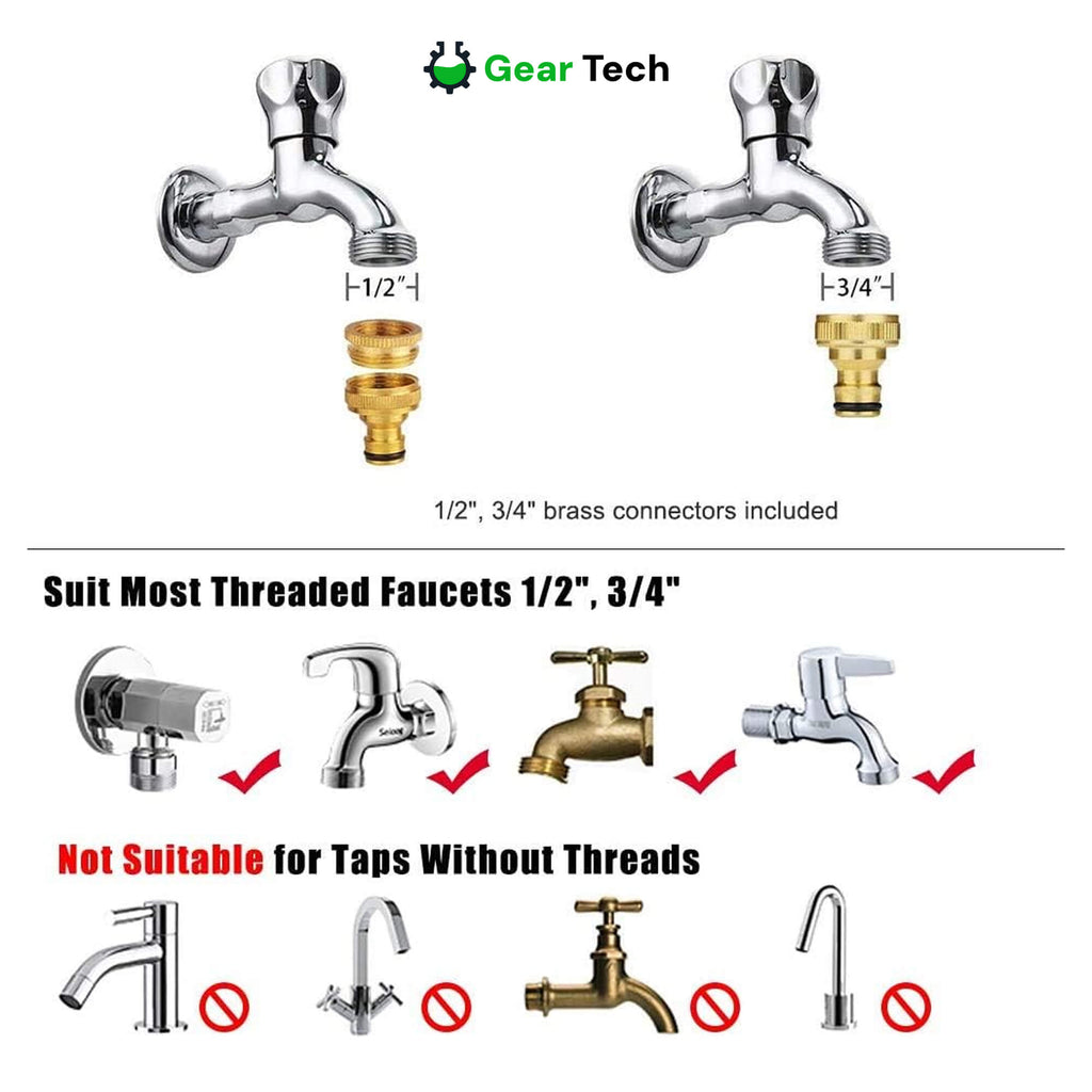 Expandable Garden Hose with 8‑Mode Spray Nozzle Leak‑Proof & Anti‑Kink
