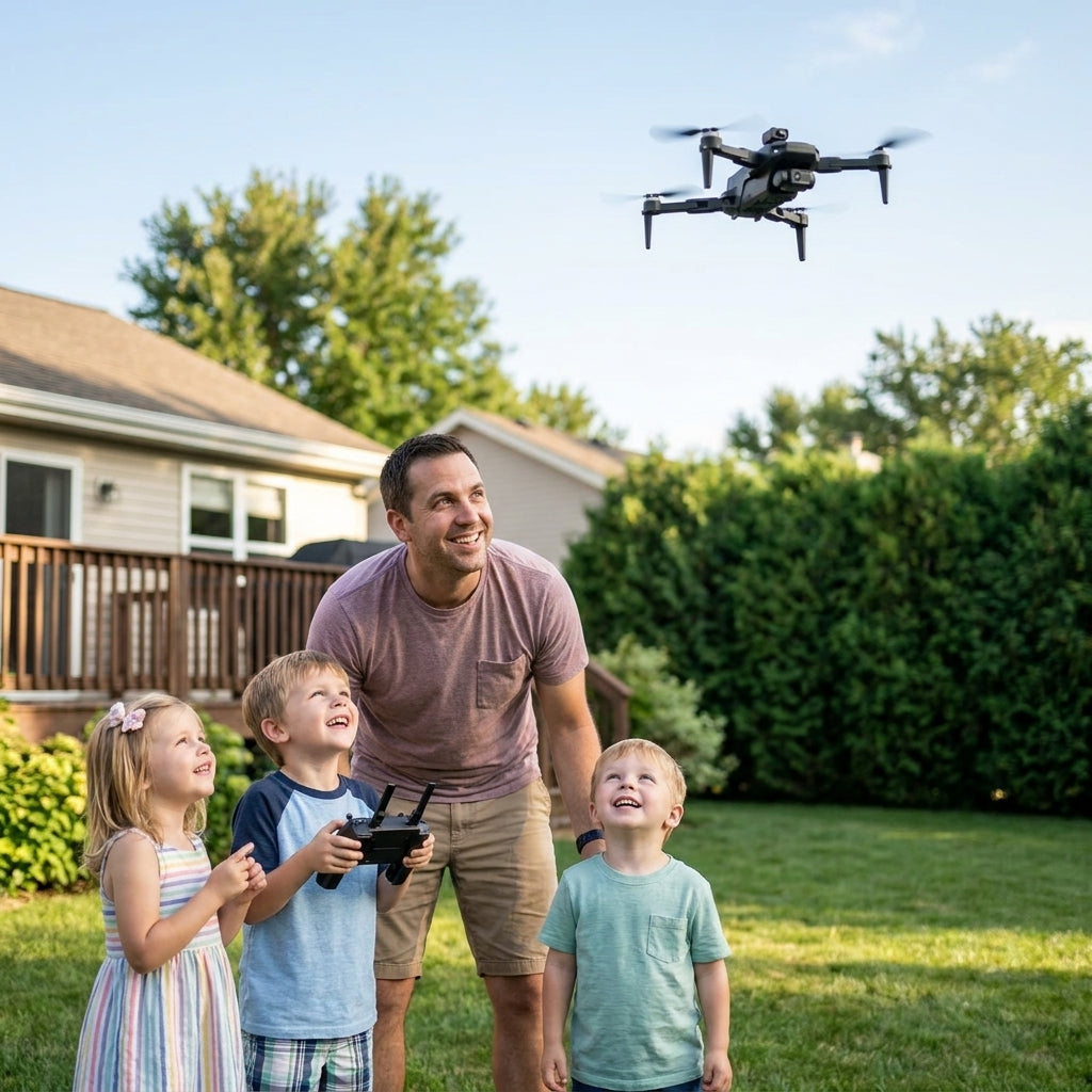 Foldable GPS Camera Drone — in use