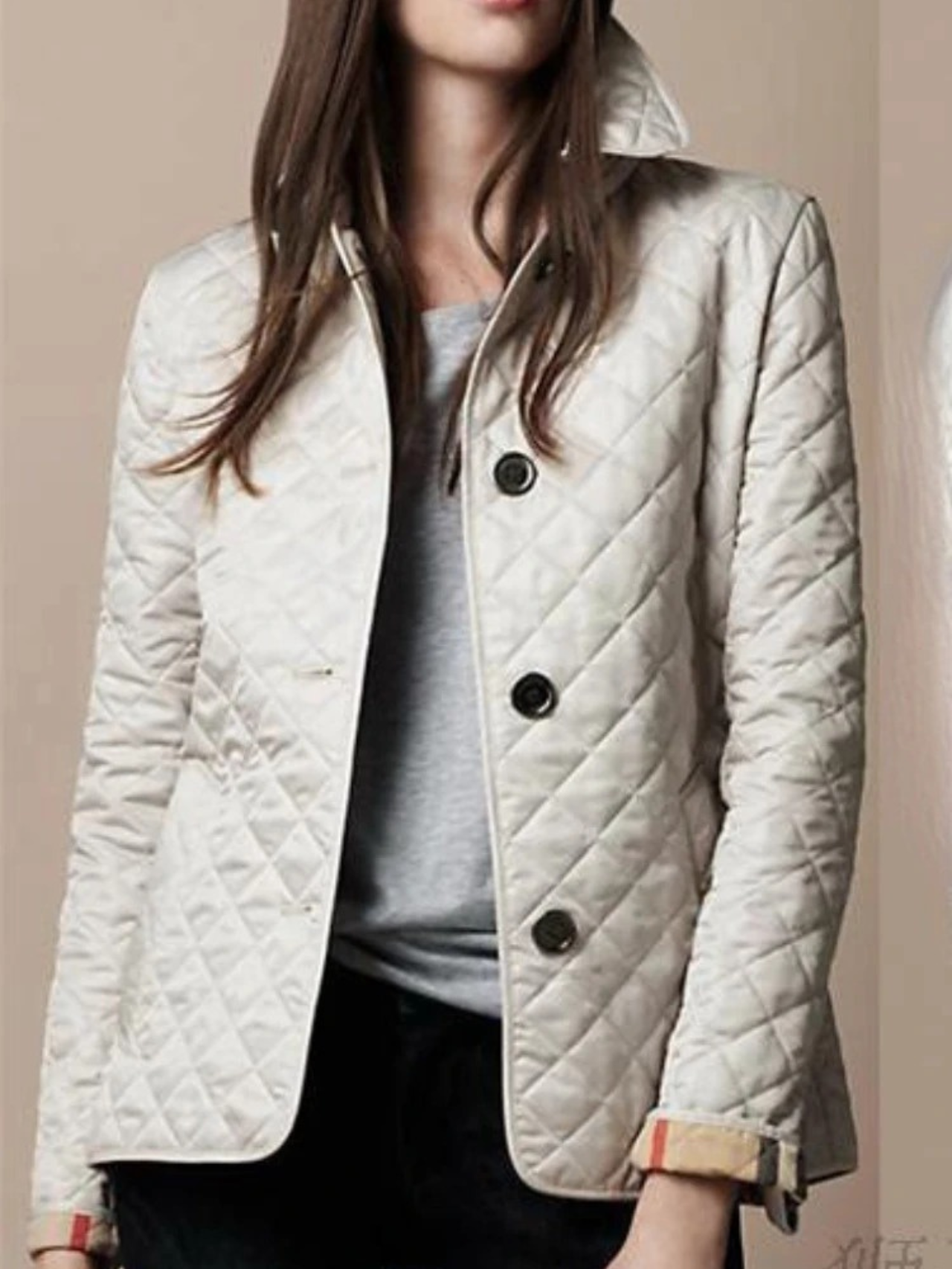 Women’s Quilted Collar Jacket for Daily Layering in Autumn and Winter