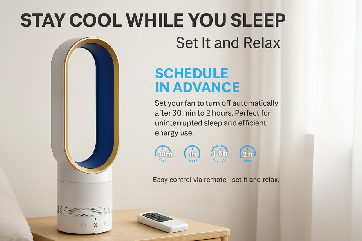 Safe & Stylish Bladeless Fan for Home Comfort