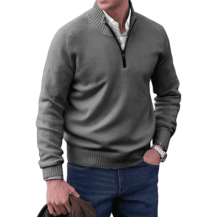 Men’s Quarter Zip Jumper Regular Fit Cold-Weather Top