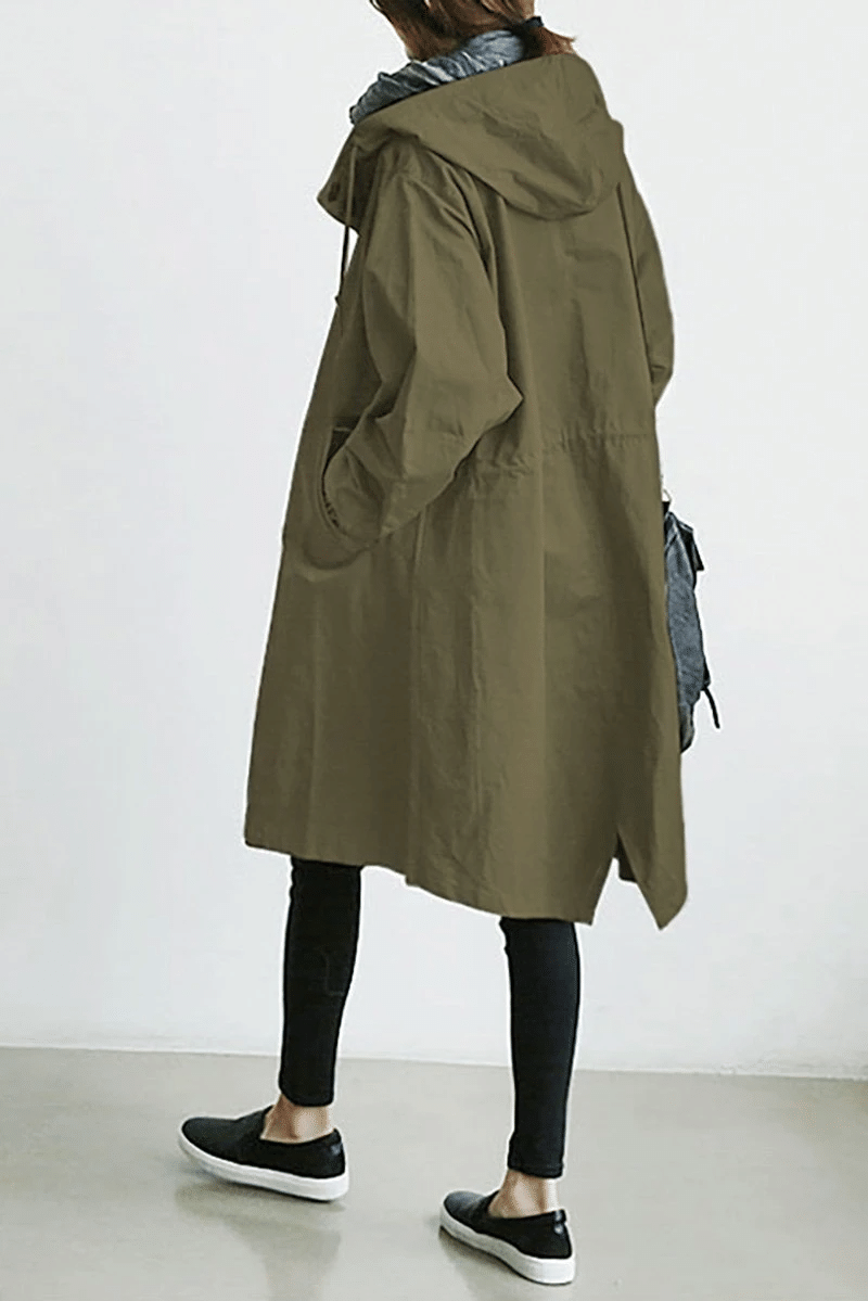 Women’s Oversized Warm Knee-Length Raincoat