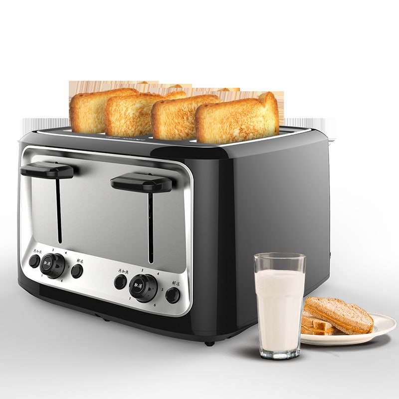 4 Slice Toaster Oven with Stainless Steel Top Dual Independent Controls and Cover Four - Image 7