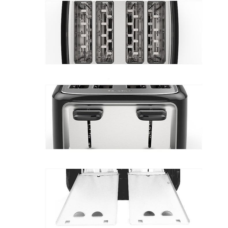 4 Slice Toaster Oven with Stainless Steel Top Dual Independent Controls and Cover Four - Image 8