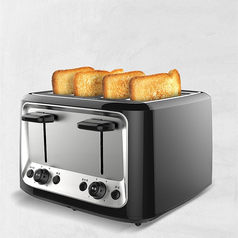 4 Slice Toaster Oven with Stainless Steel Top Dual Independent Controls and Cover Four - Image 9