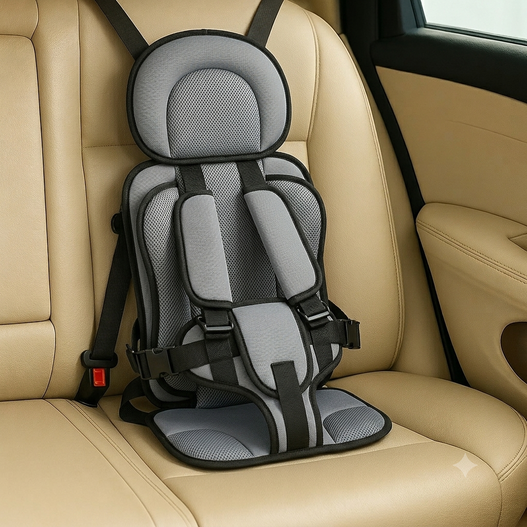 Siège rehausseur de voyage pour enfants avec ceinture de sécurité portable pour trajets en voiture