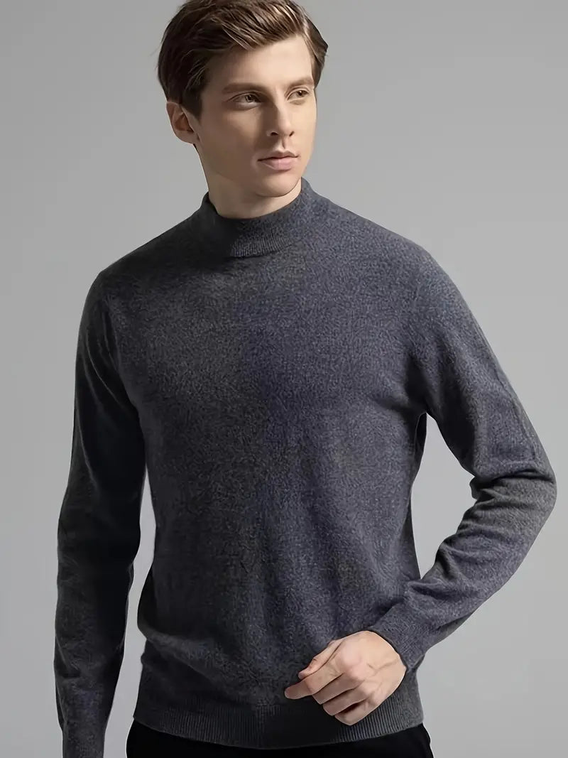 Men’s Pullover Sweater Classic Solid Long Sleeve