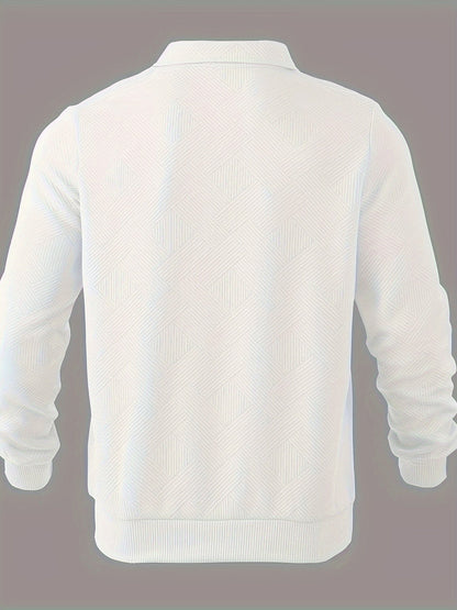 Men’s Quarter Zip Jumper Casual Warm Geometric Knitwear