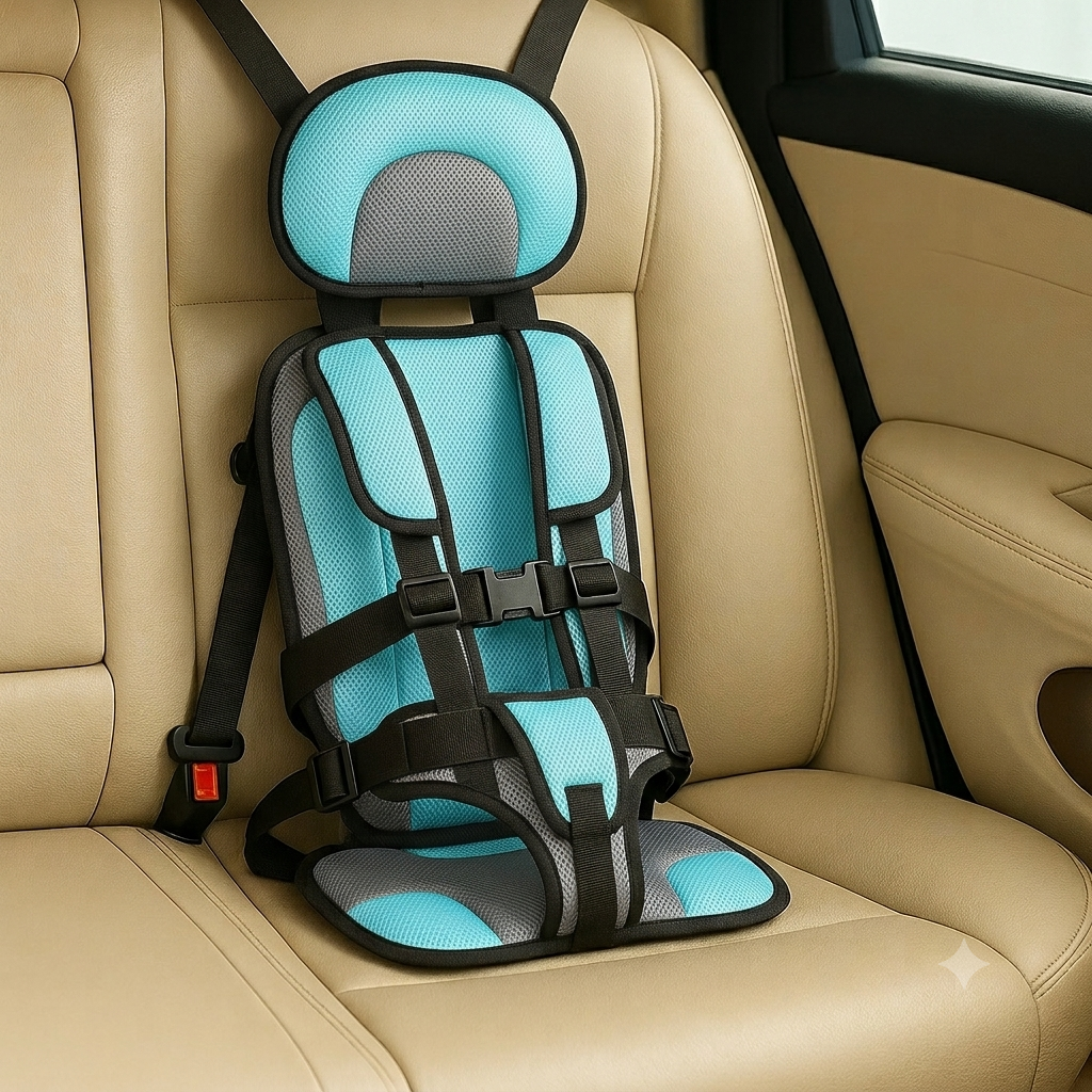 Siège rehausseur de voyage pour enfants avec ceinture de sécurité portable pour trajets en voiture