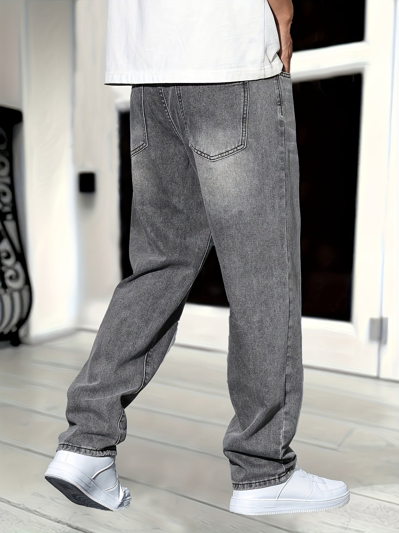 Men's Straight Leg Jeans Classic Versatile Timeless Fit Everyday Look Style
