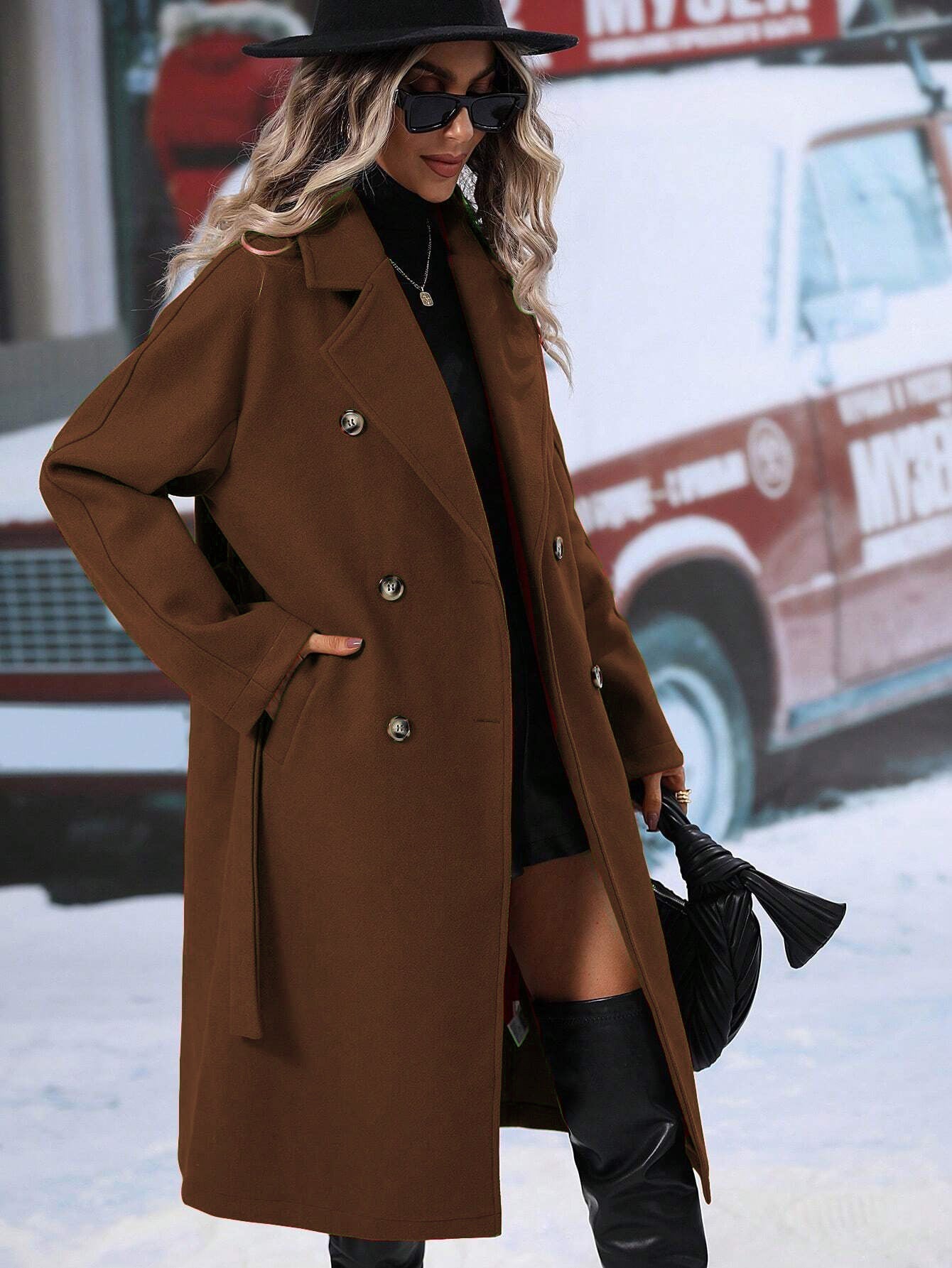 Women’s Trench Coat Structured Double-Breasted Style